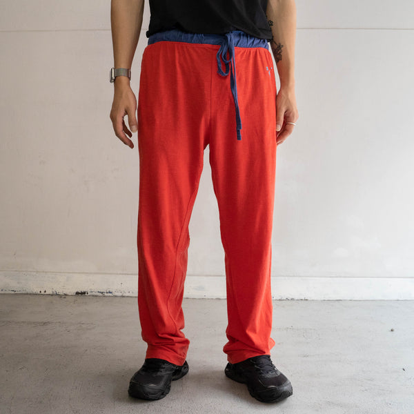 2000s PUMA red color pajamas pants 'with waist cord'