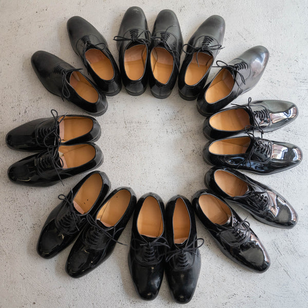 2000-10s British military black color leather dress shoes -matte texture- 'dead stock'