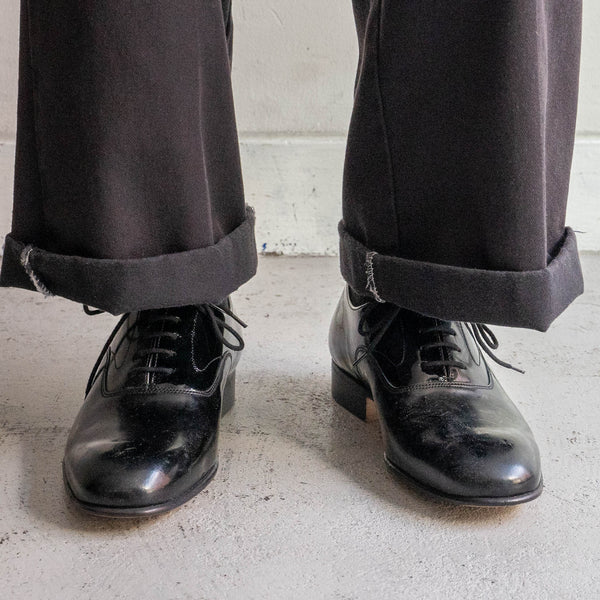 2000-10s British military black color leather dress shoes -matte texture- 'dead stock'
