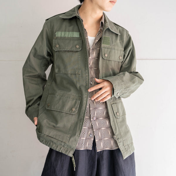 1980s French military green HBT 4 pockets jacket