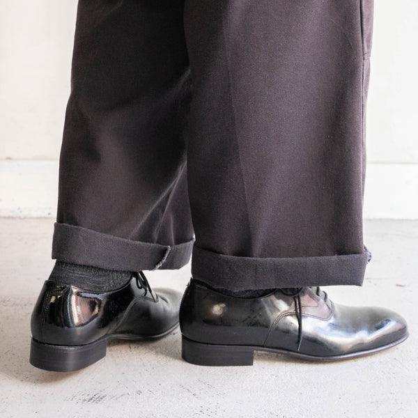 2000-10s British military black color leather dress shoes -matte texture- 'dead stock'