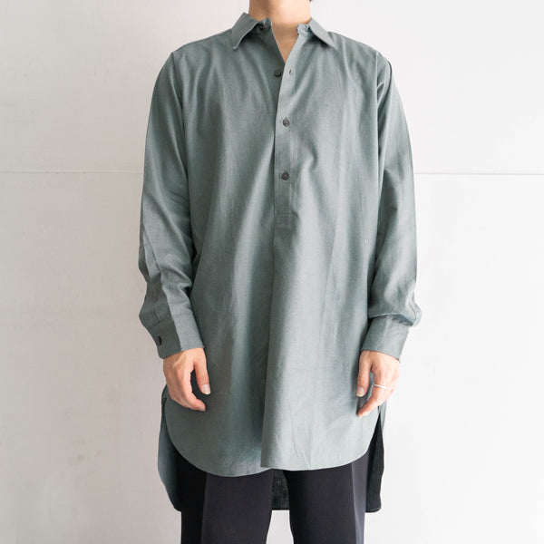 1960s Germany gray green grandpa shirt 'dead stock' -remake-