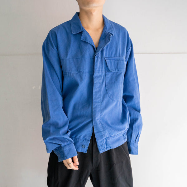 1970-80s France blue work jacket -short length-