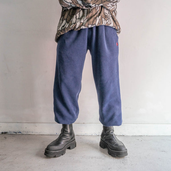 around 1990s  'Ralph Lauren' navy color sweat pants -with waist & hem drawcord-