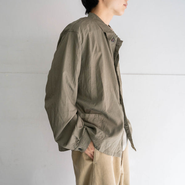1960-70s Europe olive cotton work shirt jacket 'dead stock'