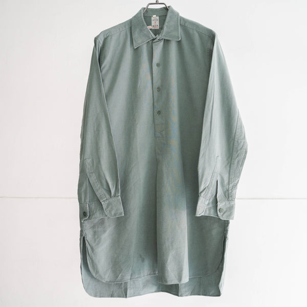 1960s Germany gray green grandpa shirt 'dead stock' -remake-