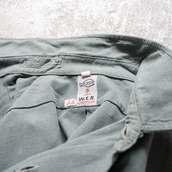 1960s Germany gray green grandpa shirt 'dead stock' -remake-