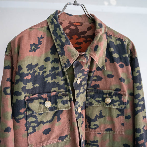 around 1980s Europe camouflage 4 pockets jacket -good fade-