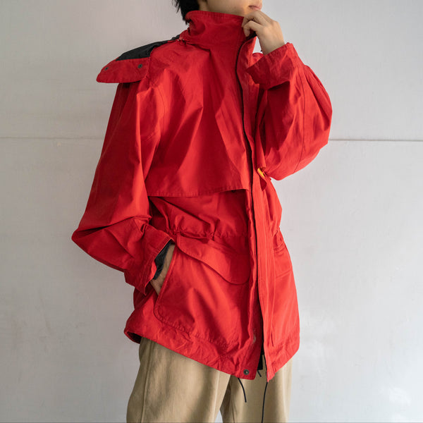 1990s Eddie Bauer vivid red tech half coat -goretex-