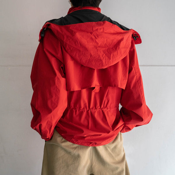 1990s Eddie Bauer vivid red tech half coat -goretex-