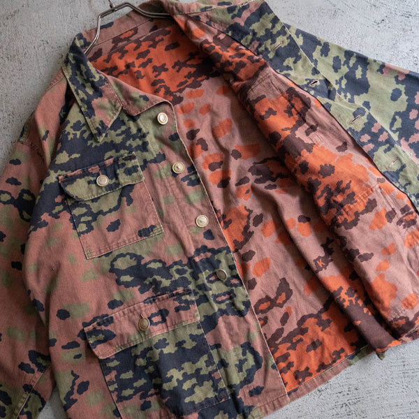 around 1980s Europe camouflage 4 pockets jacket -good fade-