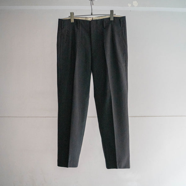 1970s Japan vintage black stripe wool slacks