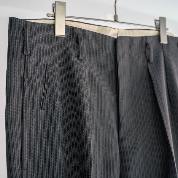 1970s Japan vintage black stripe wool slacks