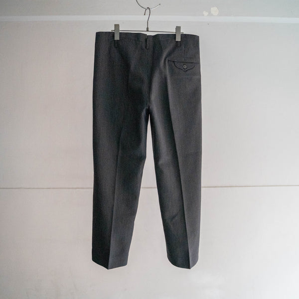 1970s Japan vintage black stripe wool slacks