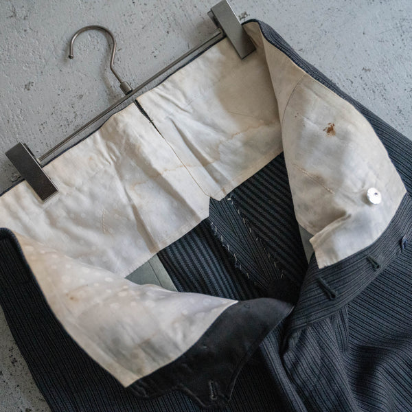 1970s Japan vintage black stripe wool slacks