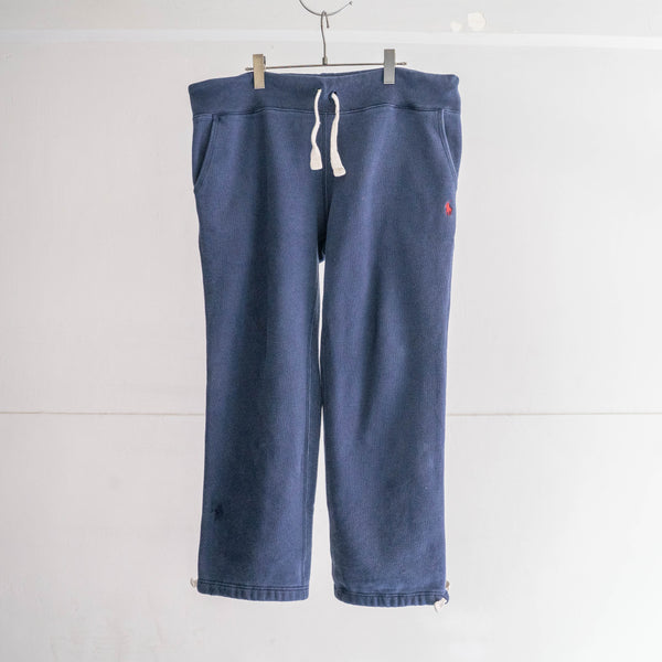 around 1990s  'Ralph Lauren' navy color sweat pants -with waist & hem drawcord-