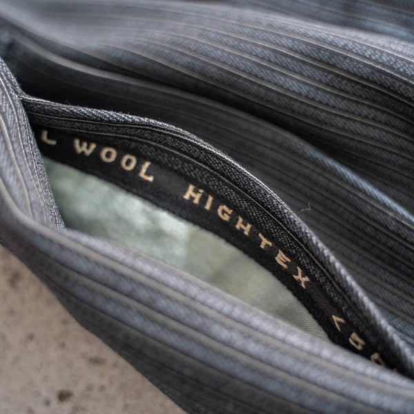 1970s Japan vintage black stripe wool slacks