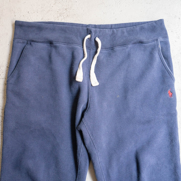 around 1990s  'Ralph Lauren' navy color sweat pants -with waist & hem drawcord-