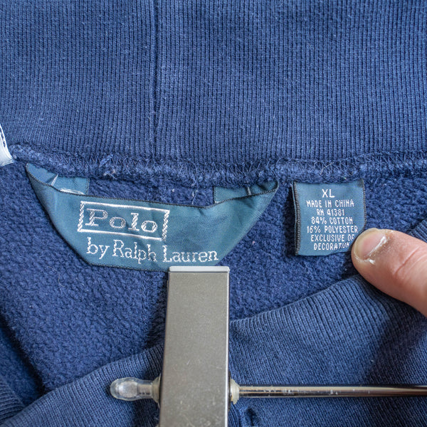 around 1990s  'Ralph Lauren' navy color sweat pants -with waist & hem drawcord-