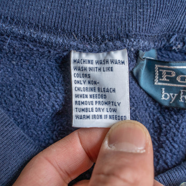 around 1990s  'Ralph Lauren' navy color sweat pants -with waist & hem drawcord-