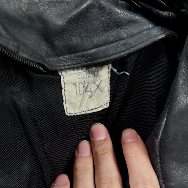 1970-90s French military pilot leather jacket -government supply- 104X