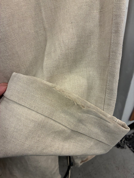 1990s ivory linen × cotton 2 tuck slacks